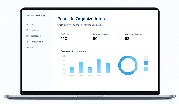 Vista del Panel de Organizadores Pro 360 E.A.S. para gestión de eventos